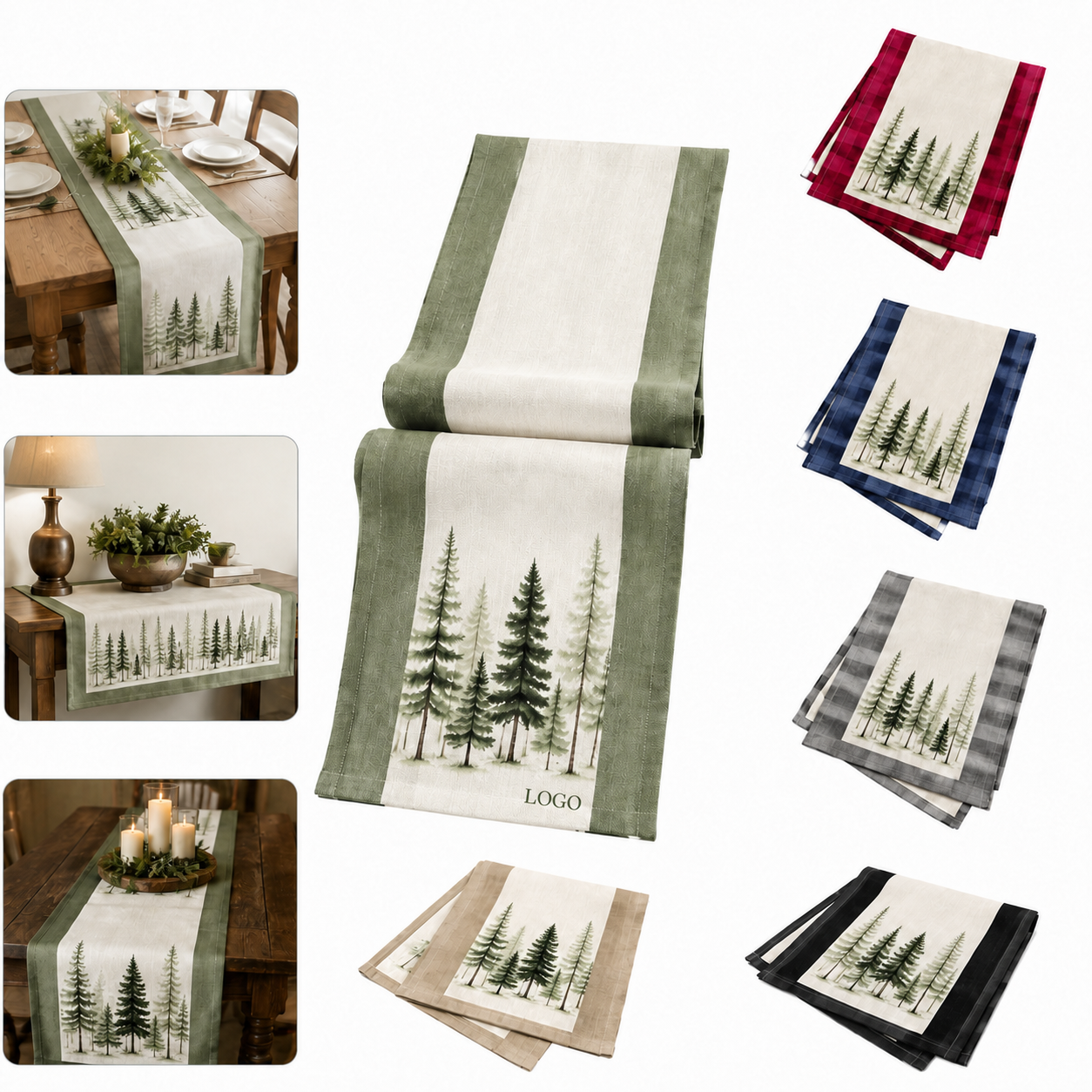 Personalized Machine Washable Christmas Table Runner