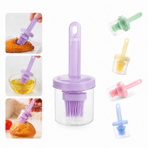 Silicone Oil Brush Bottle Set - 2-in-1 Kitchen Basting Tool